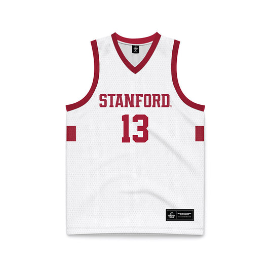 Stanford - NCAA Men's Basketball : Ethan Kitch - White Basketball Jersey-0