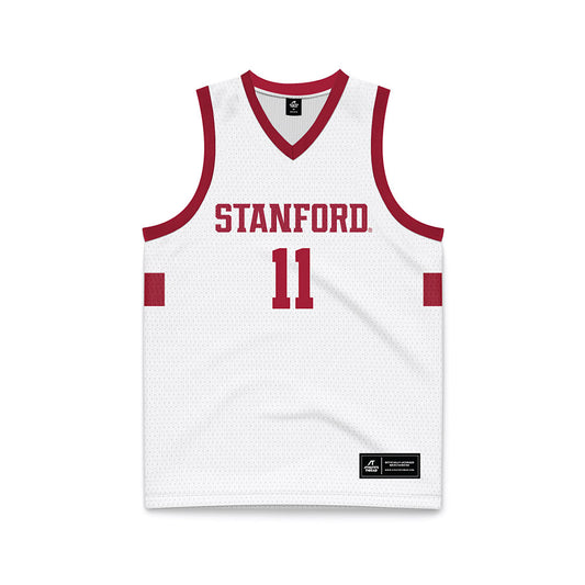Stanford - NCAA Men's Basketball : Ryan Agarwal - White Basketball Jersey-0