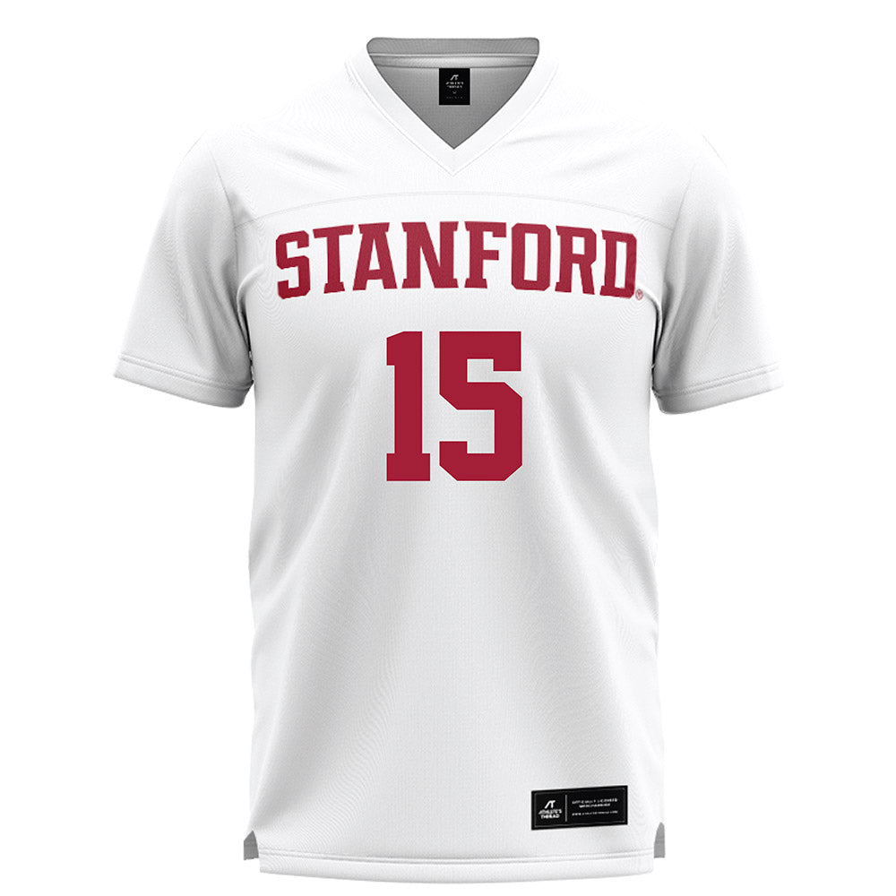 Stanford - NCAA Women's Lacrosse : Martha Oakey - White Lacrosse Jersey -0