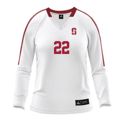 Stanford - NCAA Women's Volleyball : Erika Sayer - White Volleyball Jersey-0