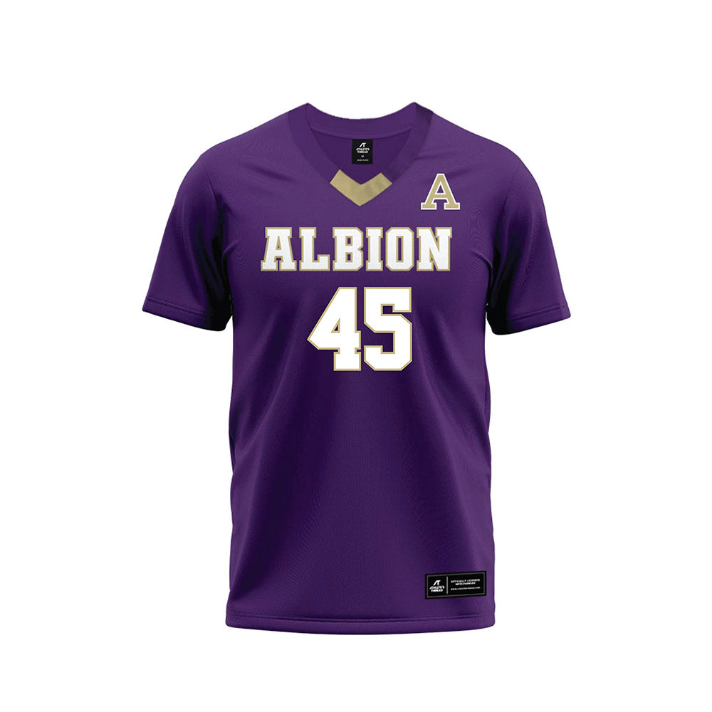 Albion - NCAA Football : Frank Minnick - Purple Football Jersey-0