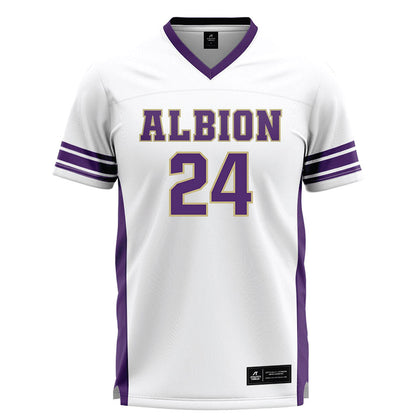 Albion - NCAA Men's Lacrosse : Matthew Compton - White Lacrosse Jersey-0