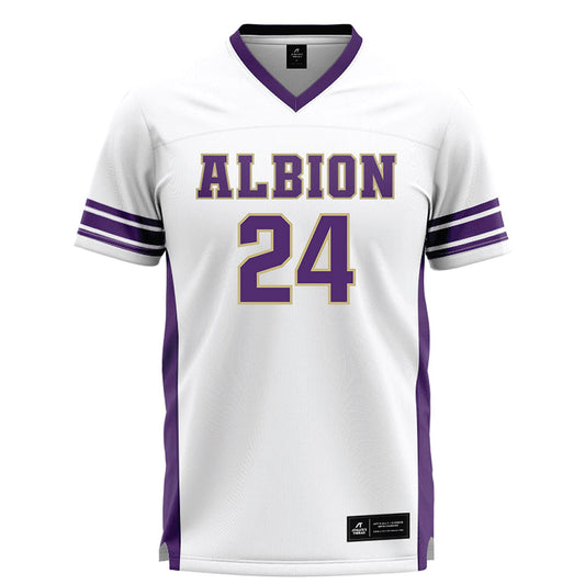 Albion - NCAA Men's Lacrosse : Matthew Compton - White Lacrosse Jersey-0