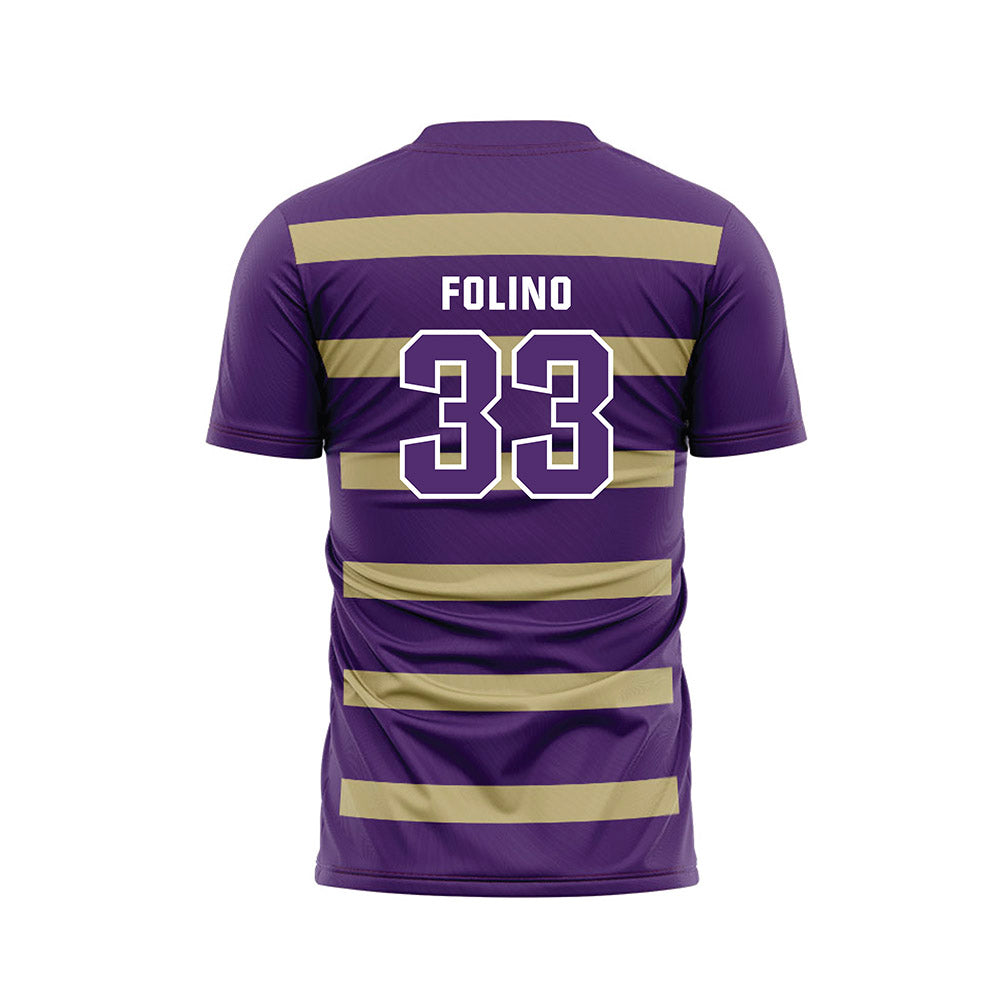 Albion - NCAA Men's Soccer : Simone Folino - Purple Soccer Jersey-1