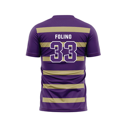Albion - NCAA Men's Soccer : Simone Folino - Purple Soccer Jersey-1