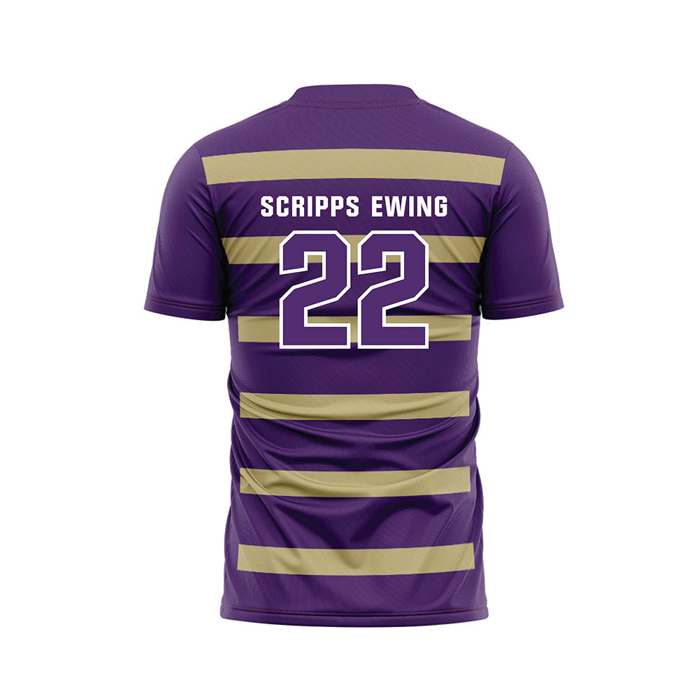 Albion - NCAA Men's Soccer : Connor Scripps Ewing - Purple Soccer Jersey-1
