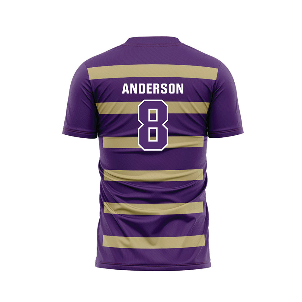 Albion - NCAA Men's Soccer : Ryan Anderson - Purple Soccer Jersey-1