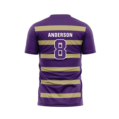 Albion - NCAA Men's Soccer : Ryan Anderson - Purple Soccer Jersey-1