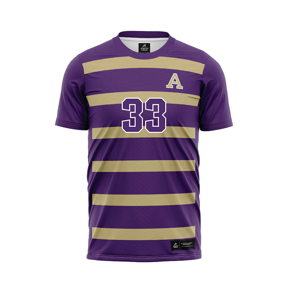 Albion - NCAA Men's Soccer : Simone Folino - Purple Soccer Jersey-0