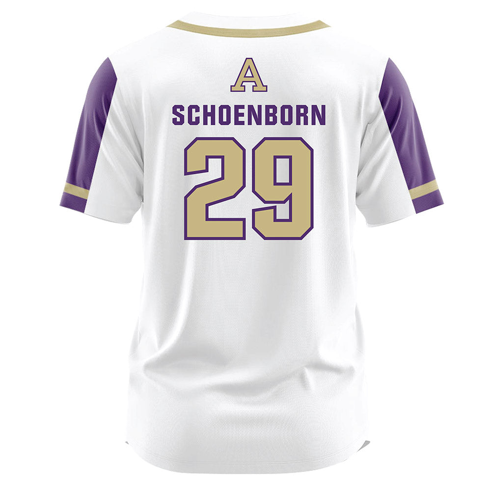 Albion - NCAA Softball : Sydney Schoenborn - White Jersey-1