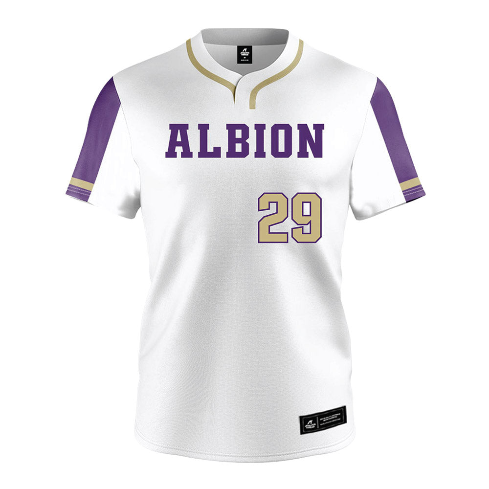 Albion - NCAA Softball : Sydney Schoenborn - White Jersey-0