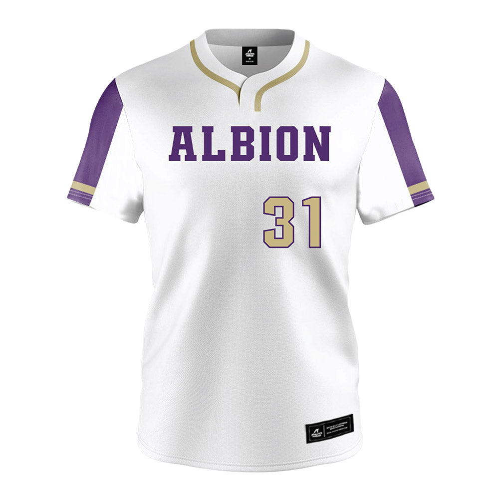 Albion - NCAA Softball : Avery Obetts - White Jersey-0