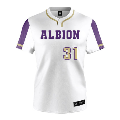Albion - NCAA Softball : Avery Obetts - White Jersey-0