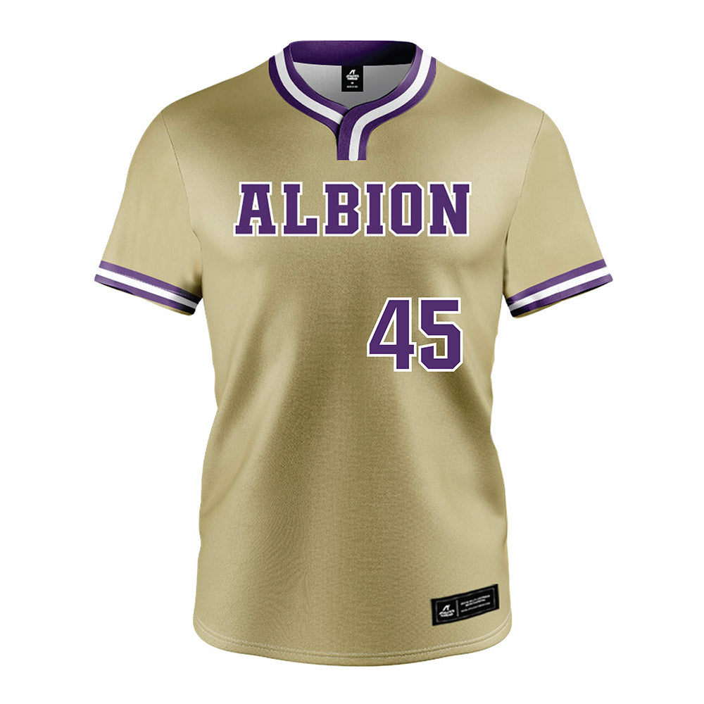 Albion - NCAA Baseball : Alex DeFinis - Gold Jersey-0