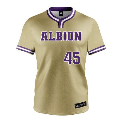 Albion - NCAA Baseball : Alex DeFinis - Gold Jersey-0
