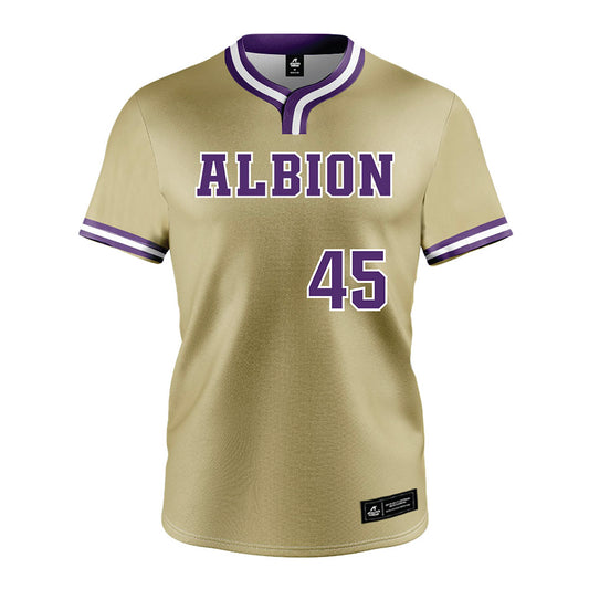 Albion - NCAA Baseball : Alex DeFinis - Gold Jersey-0