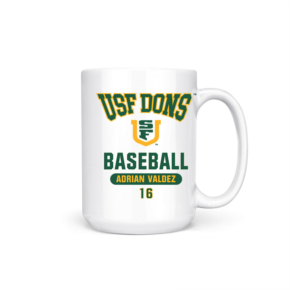 USFCA - NCAA Baseball : Adrian Valdez - Coffee Mug-0