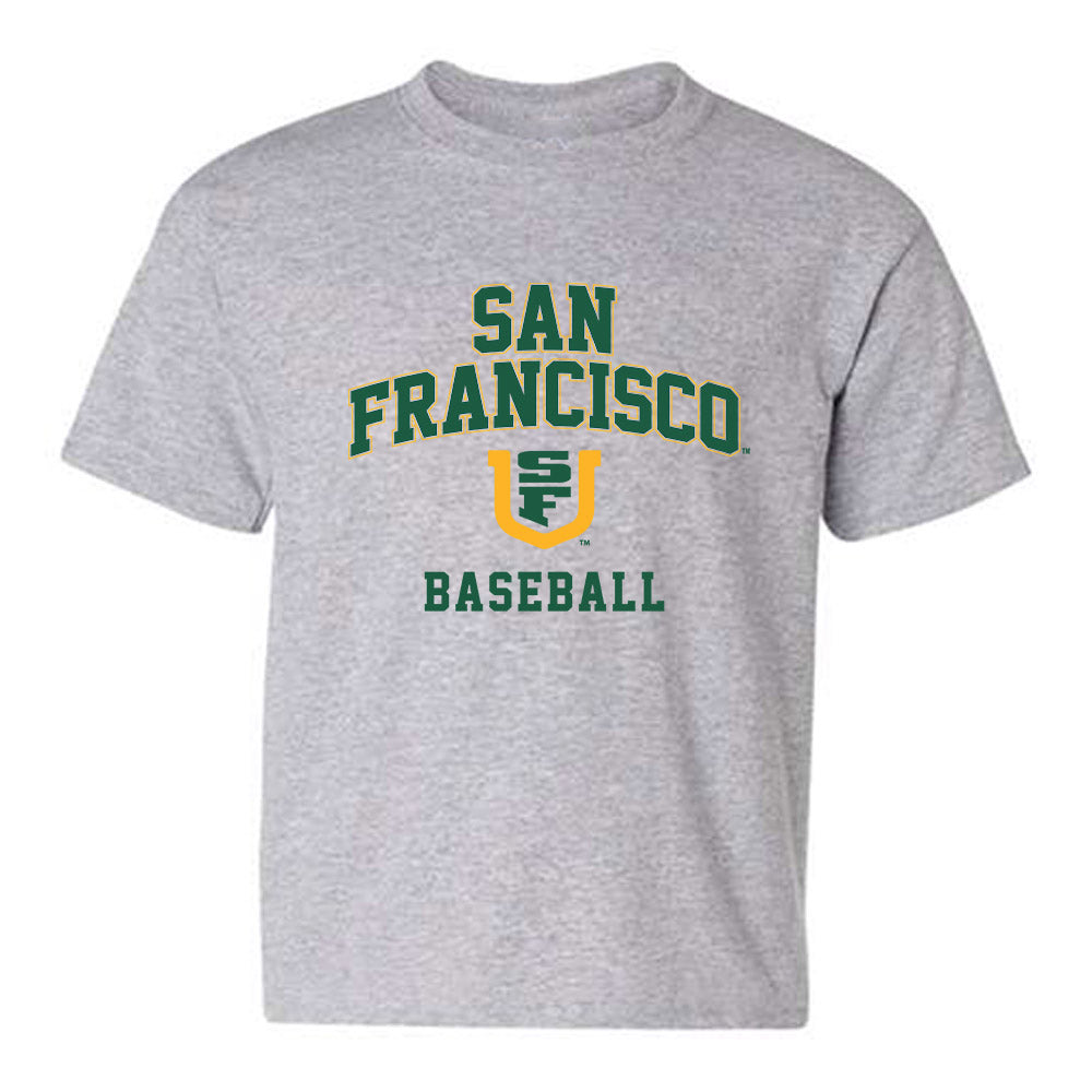 USFCA - NCAA Baseball : Adrian Valdez - Classic Shersey Youth T-Shirt-0