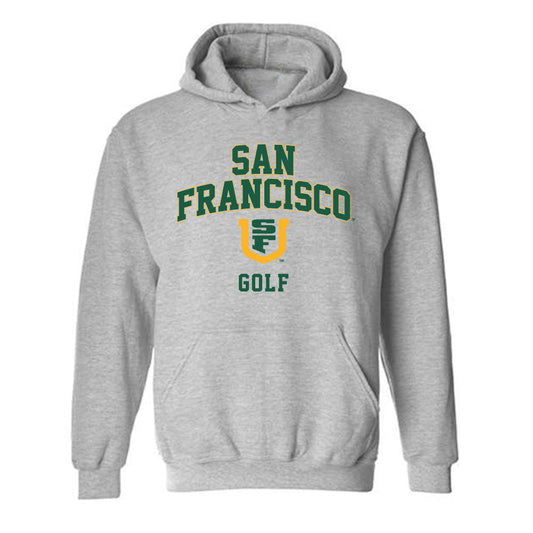 USFCA - NCAA Men's Golf : Theo Anderson - Classic Shersey Hooded Sweatshirt-0