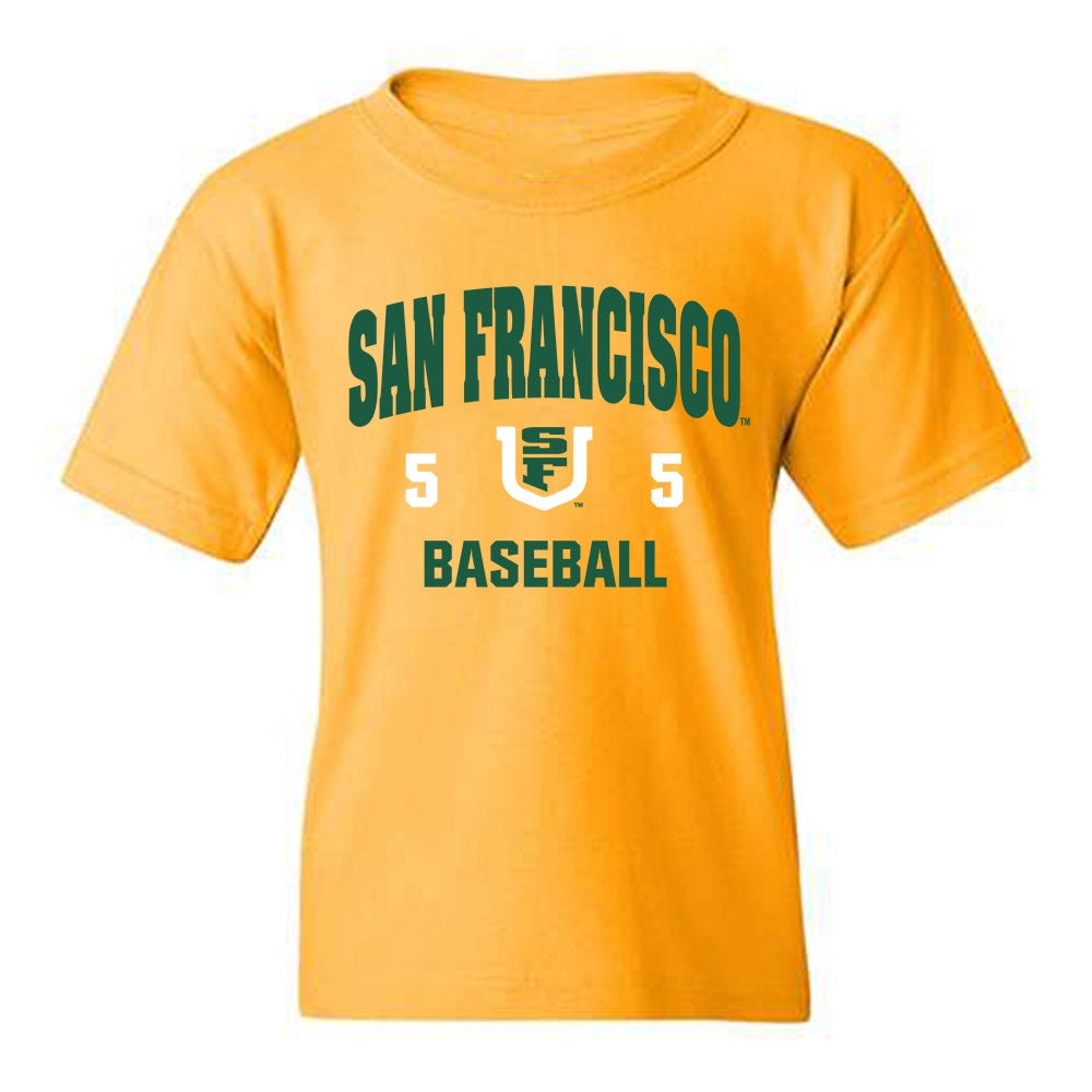 USFCA - NCAA Baseball : Eddison Esquivel - Classic Shersey Youth T-Shirt-0