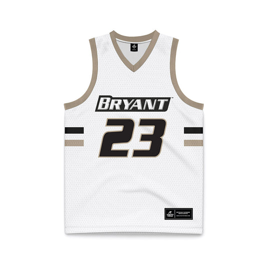 Bryant - NCAA Women's Basketball : Giselle Davis - White Basketball Jersey-0
