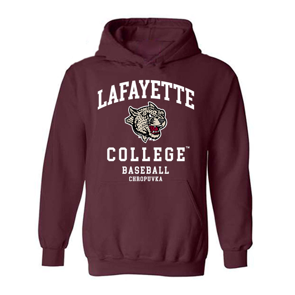 Lafayette College - NCAA Baseball : Curtis Chropuvka - Classic Fashion Shersey Hooded Sweatshirt-0