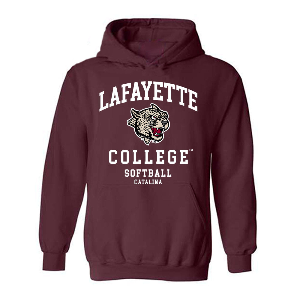 Lafayette College - NCAA Softball : Olivia Catalina - Classic Fashion Shersey Hooded Sweatshirt-0