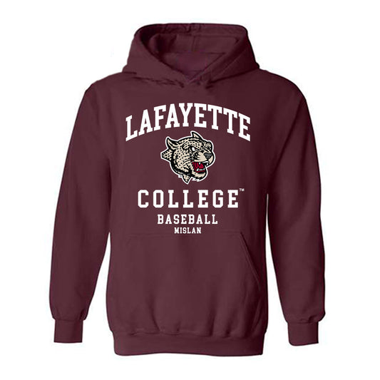 Lafayette College - NCAA Baseball : Jack Mislan - Classic Fashion Shersey Hooded Sweatshirt-0