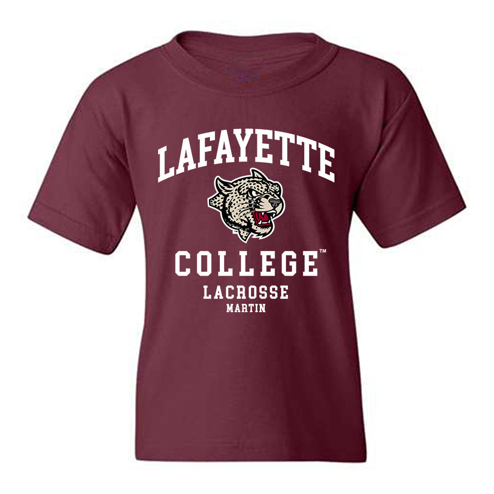 Lafayette College - NCAA Men's Lacrosse : Lowen Martin - Classic Fashion Shersey Youth T-Shirt-0