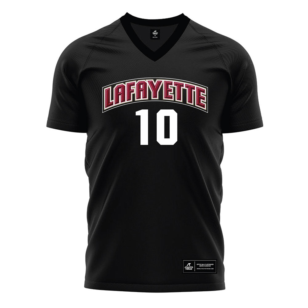 Lafayette College - NCAA Men's Soccer : Samir Dishnica - Black Soccer Jersey-0