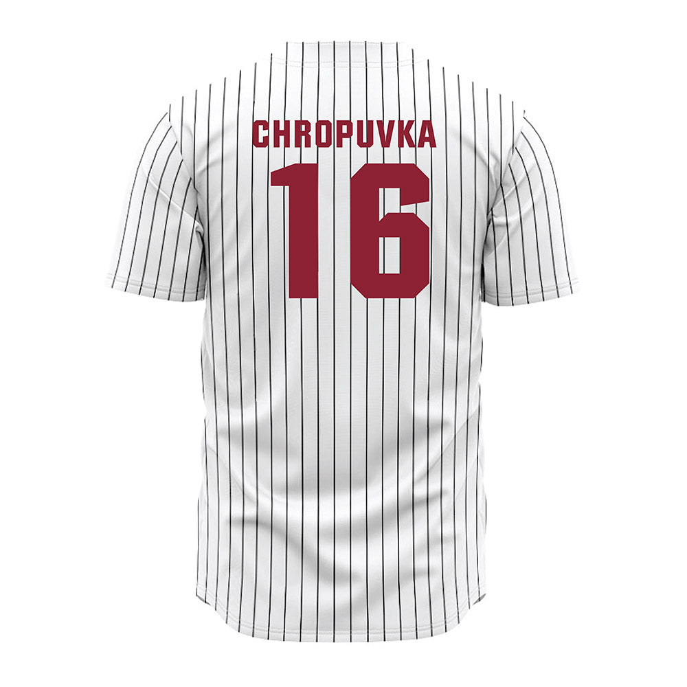 Lafayette College - NCAA Baseball : Curtis Chropuvka - Red Striped Jersey-1