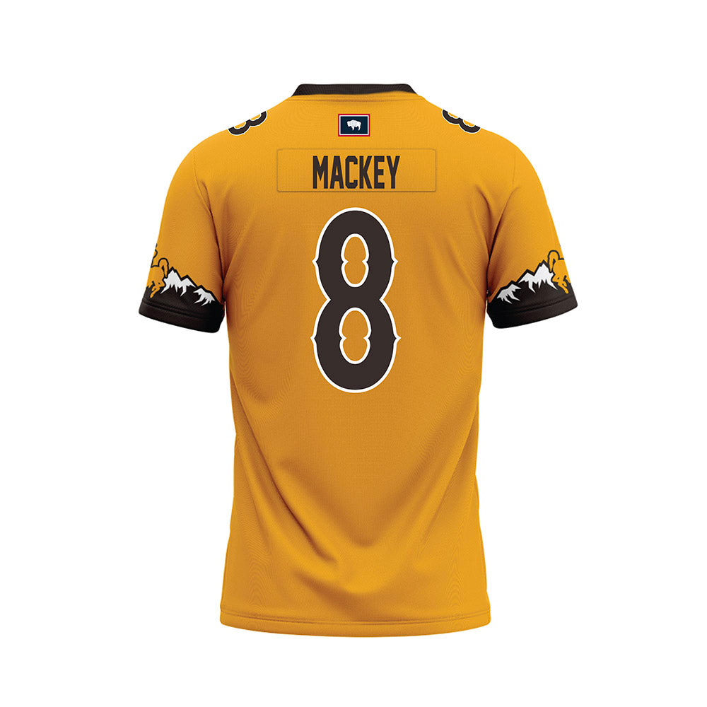 Wyoming - NCAA Football : Logan Mackey - Gold Premium Football Jersey-1