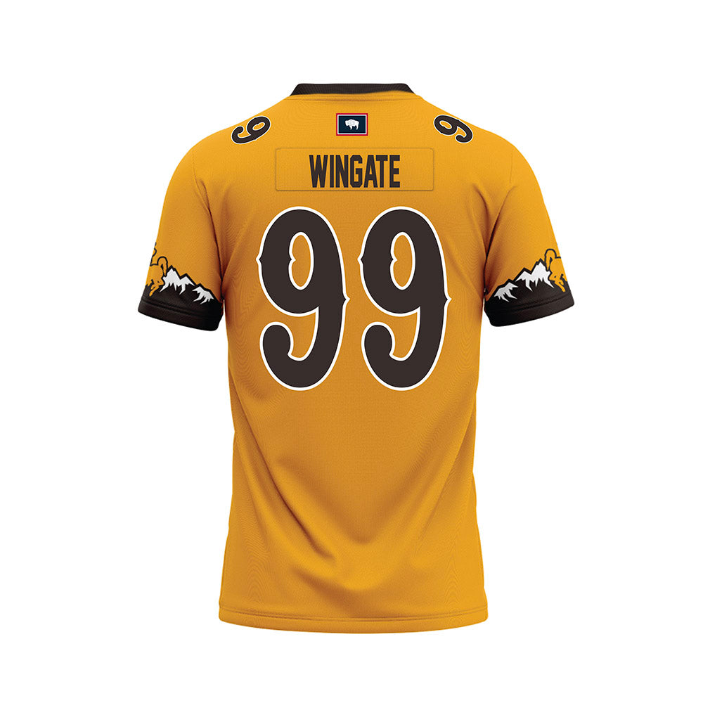 Wyoming - NCAA Football : Donnie Wingate - Gold Premium Football Jersey-1