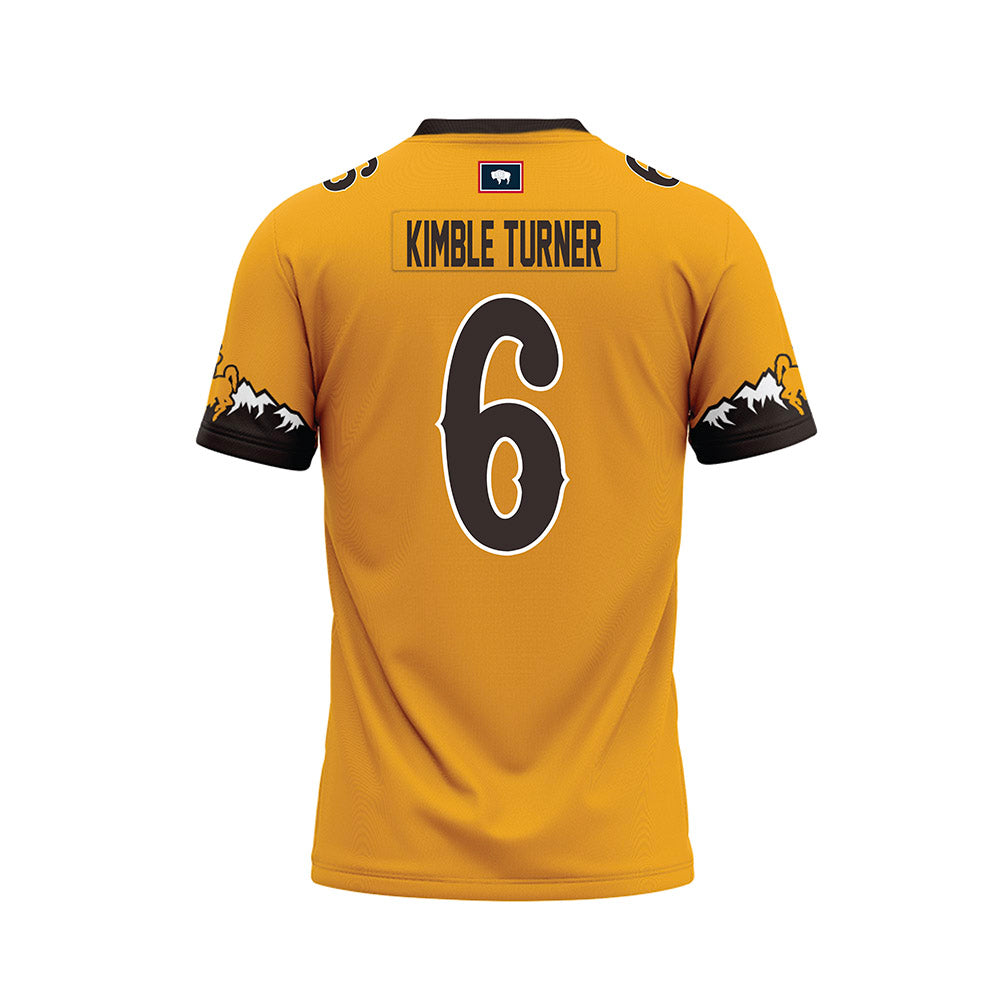 Wyoming - NCAA Football : Kaiden Kimble Turner - Gold Premium Football Jersey-1
