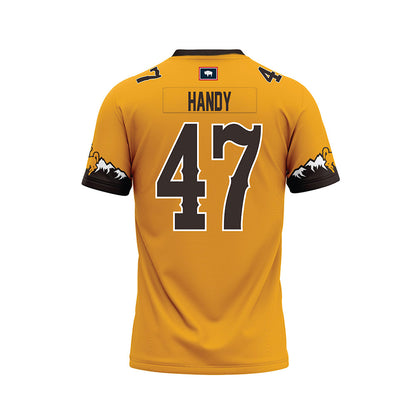 Wyoming - NCAA Football : Jason Handy - Gold Premium Football Jersey-1