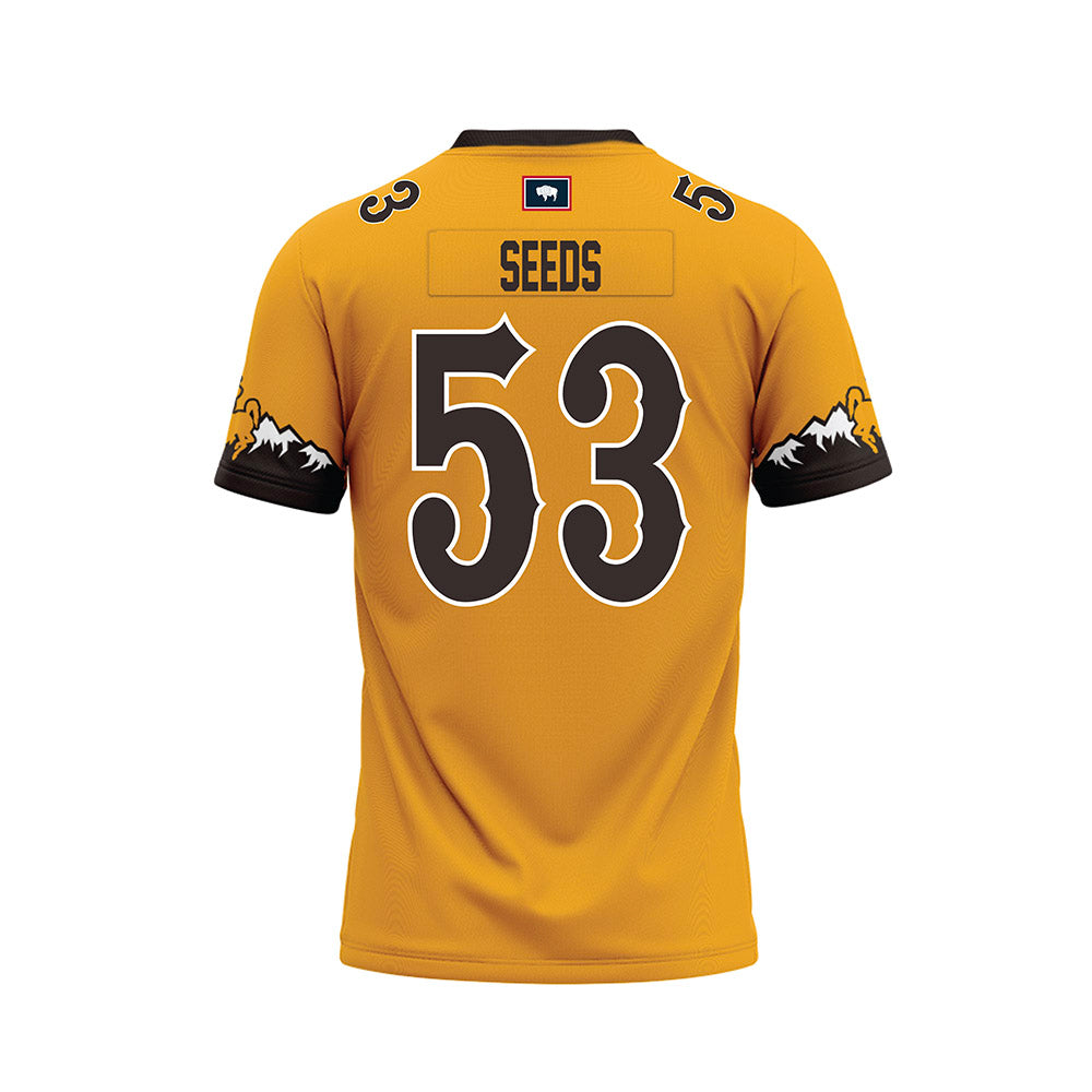 Wyoming - NCAA Football : Tegen Seeds - Gold Premium Football Jersey-1