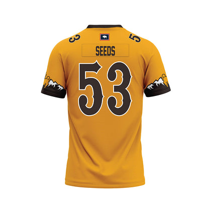 Wyoming - NCAA Football : Tegen Seeds - Gold Premium Football Jersey-1