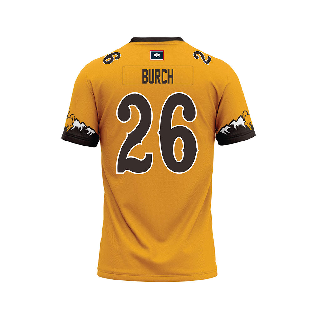 Wyoming - NCAA Football : Dontae Burch - Gold Premium Football Jersey-1