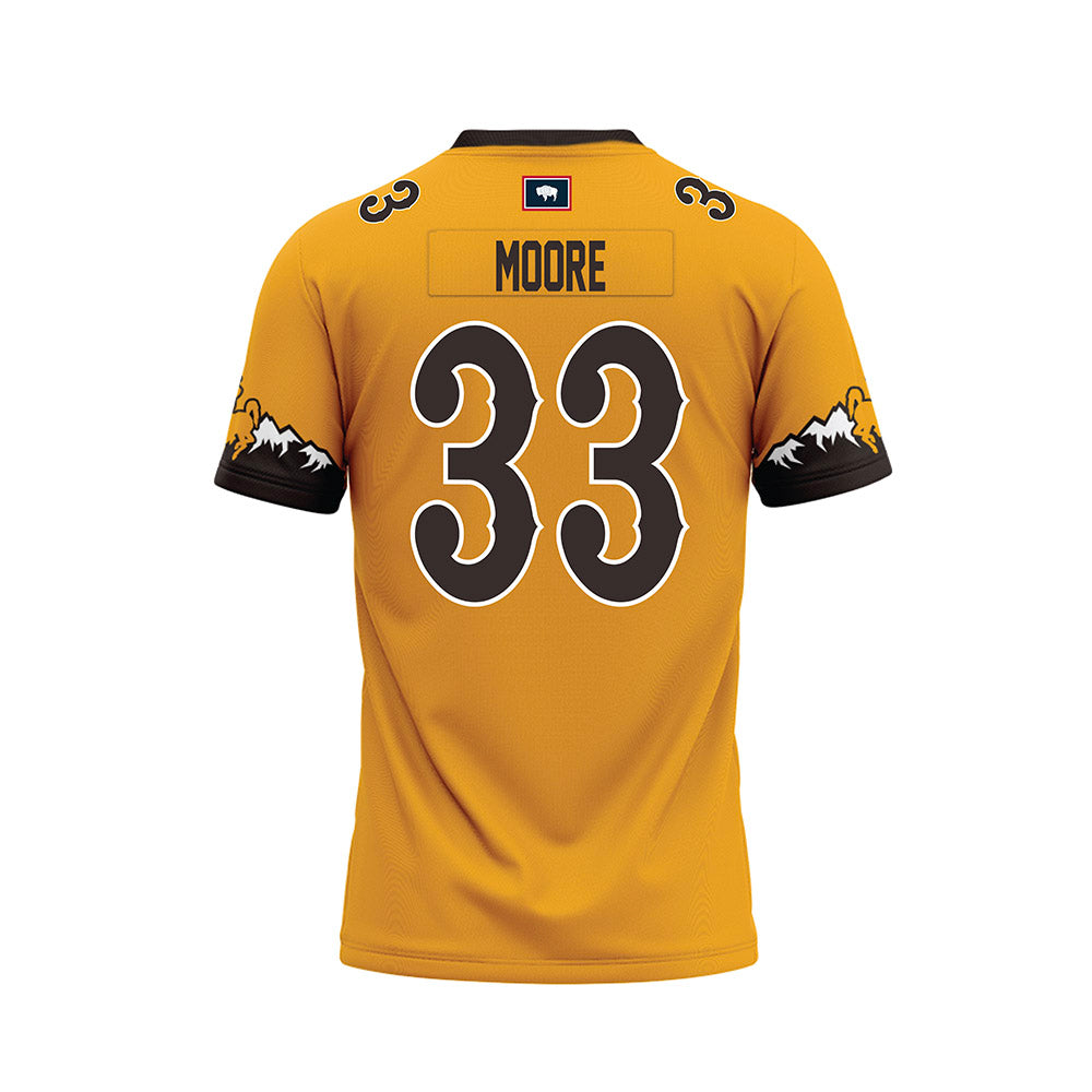 Wyoming - NCAA Football : Parker Moore - Gold Premium Football Jersey-1