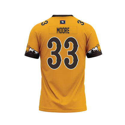 Wyoming - NCAA Football : Parker Moore - Gold Premium Football Jersey-1
