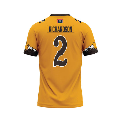 Wyoming - NCAA Football : Eric Richardson - Gold Premium Football Jersey-1