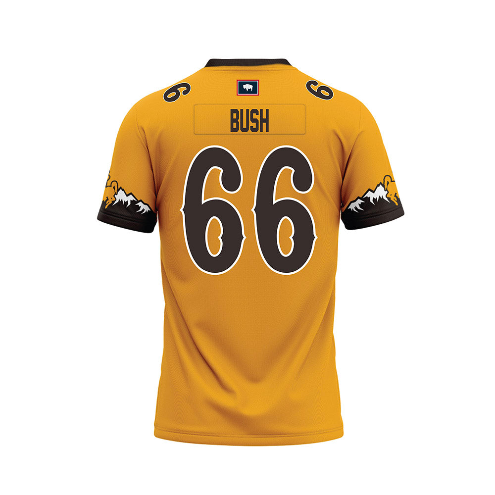 Wyoming - NCAA Football : Johnathan Bush - Gold Premium Football Jersey-1