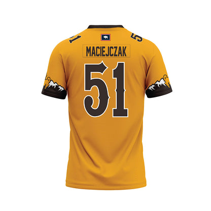 Wyoming - NCAA Football : Jason Maciejczak - Gold Premium Football Jersey-1