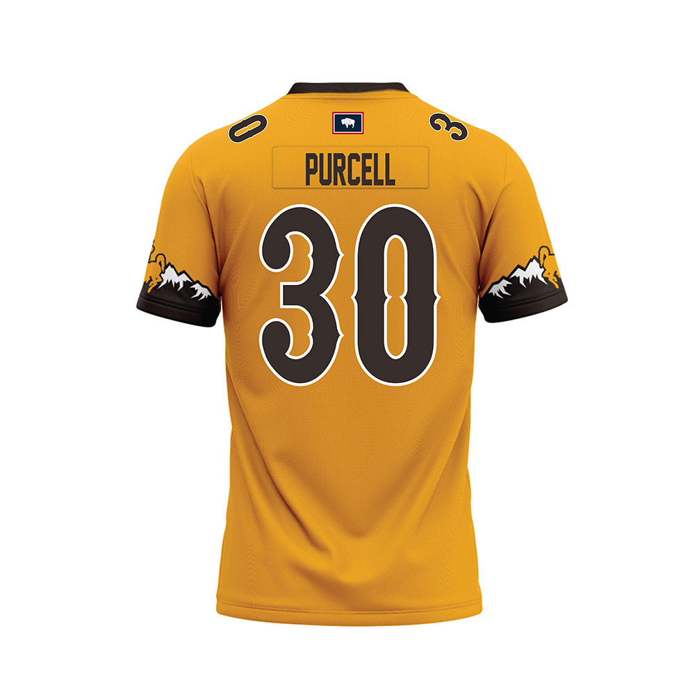 Wyoming - NCAA Football : Lafai Purcell - Gold Premium Football Jersey-1