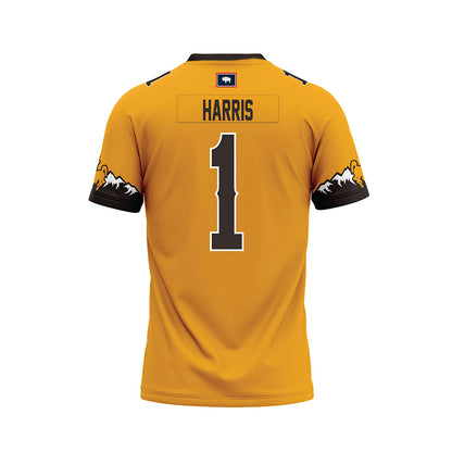 Wyoming - NCAA Football : Samuel Harris - Gold Premium Football Jersey-1