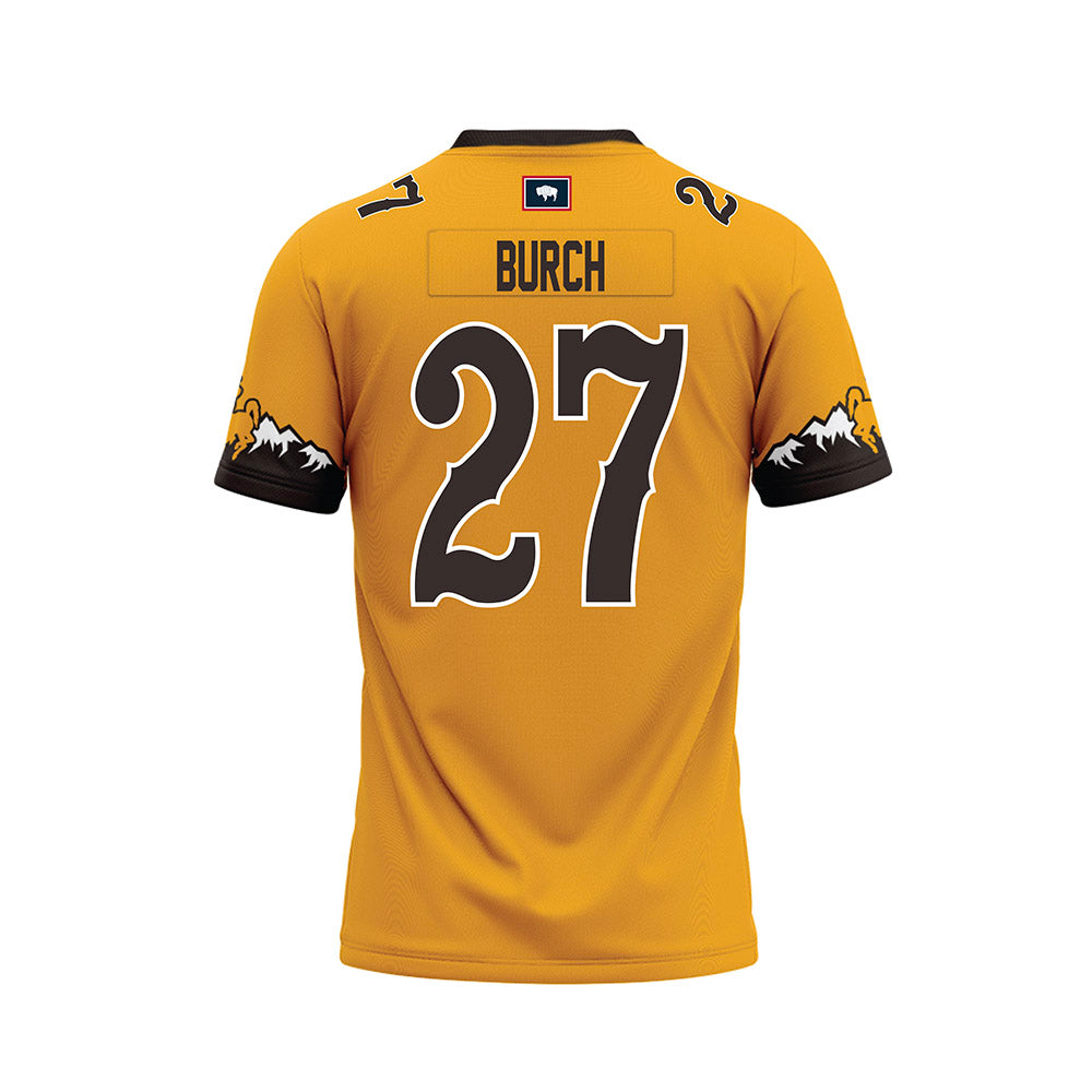 Wyoming - NCAA Football : Dontae Burch - Gold Premium Football Jersey-1