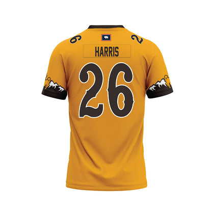 Wyoming - NCAA Football : Samuel Harris - Gold Premium Football Jersey-1
