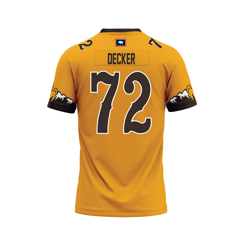 Wyoming - NCAA Football : Pierce Decker - Gold Premium Football Jersey-1