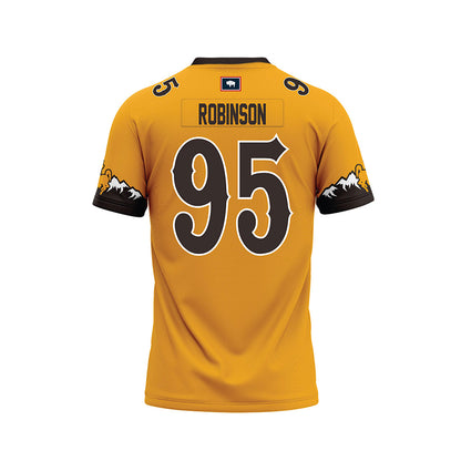 Wyoming - NCAA Football : Caleb Robinson - Gold Football Jersey