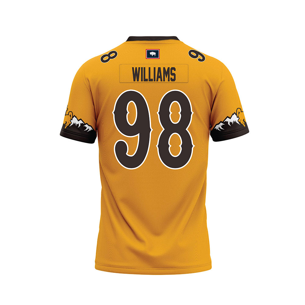 Wyoming - NCAA Football : Jayden Williams - Gold Premium Football Jersey